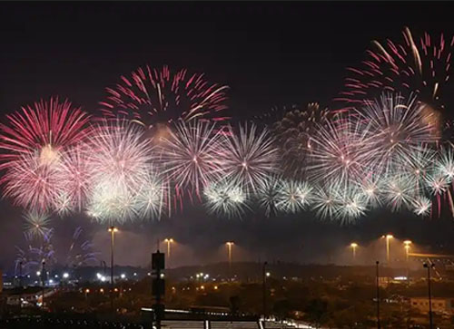 临泉县焰火晚会